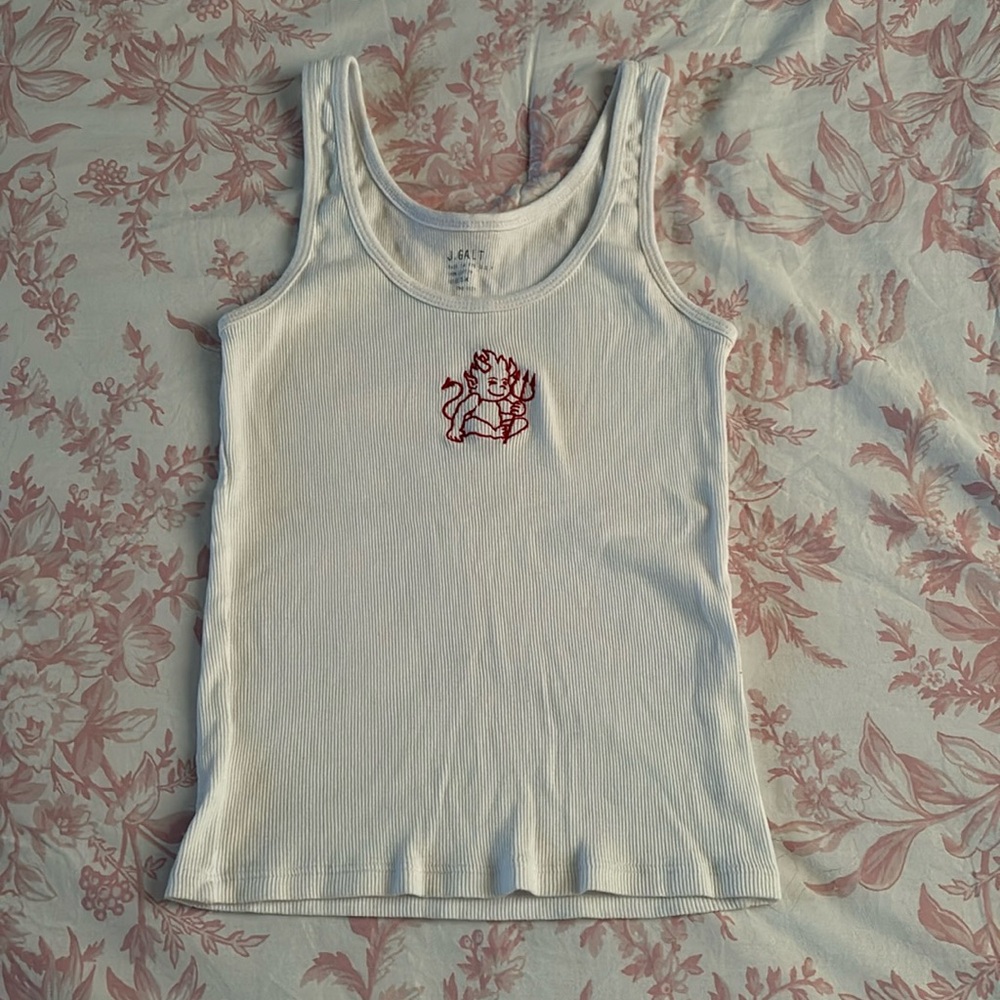Brandy Melville Devil Ribbed Tank Top